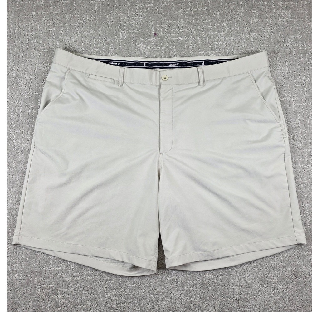 Johnnie-O Mens Stone Beige Performance Wicking Golf‎ Shorts Size 52 Stretch Logo